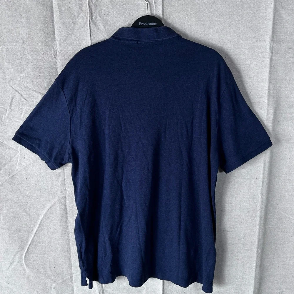 Polo‎ Ralph Lauren Mens Custom Slim Fit Polo Shirt Navy Blue Cotton XL